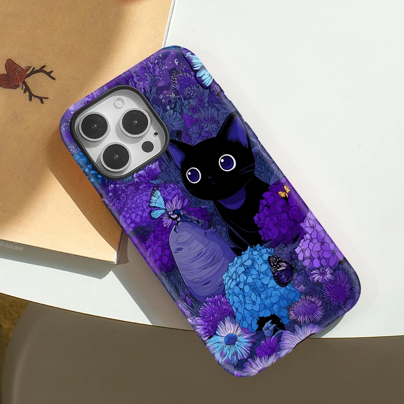 Rugged Armor Flower Cat Shockproof Case - iPhone 15 - View 3