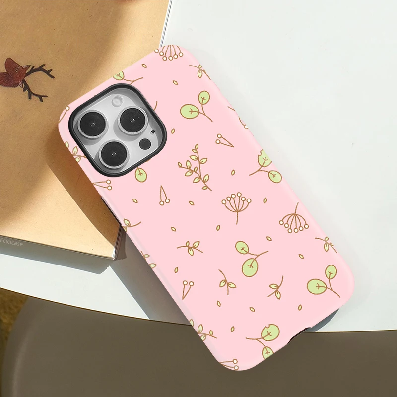 Leaves Print Acrylic Wireless Case iPhone 15 Pro Max - View 3
