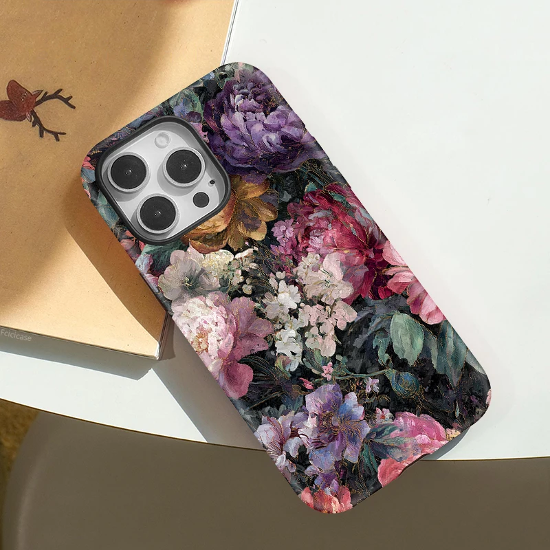 MagSafe Armor Vintage Flower Case iPhone 15 Pro Max - View 3