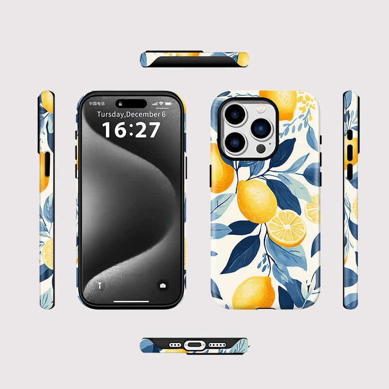 Lemon Pattern Acrylic TPU Case iPhone 16 - View 2