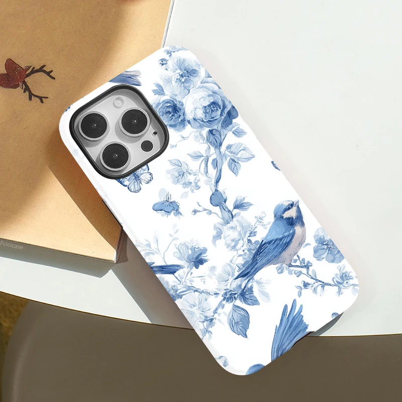 Butterfly Bird Flower Print Case iPhone 15 Pro Max - View 3