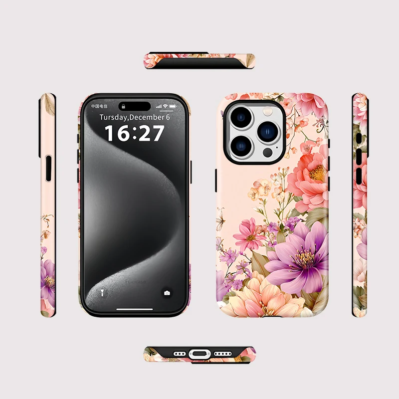 Luxury Flower Floral MagSafe Case iPhone 16 Pro Max - View 2