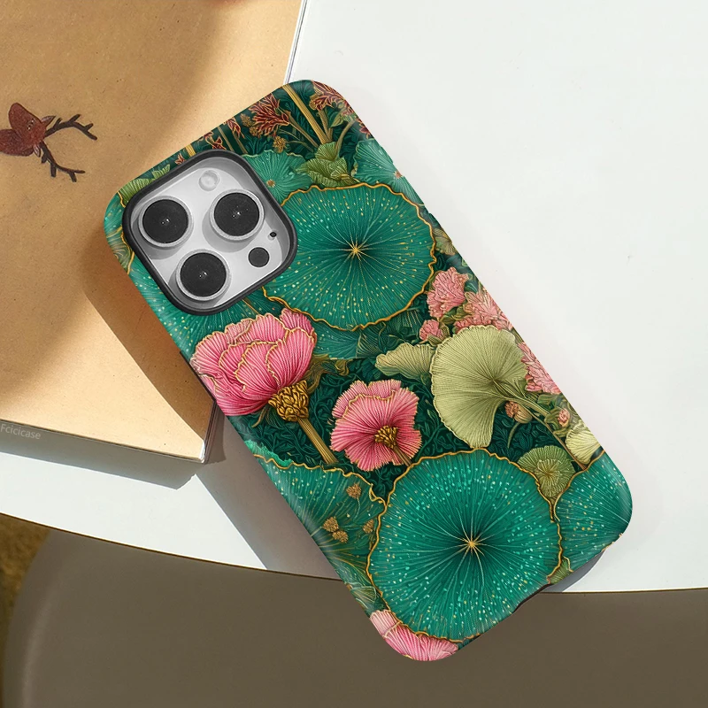 2-in-1 Matte Flower Pattern Case iPhone 16 Pro Max - View 3