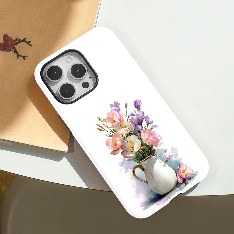 Luxury Flower Print Case iPhone 16 Plus - View 3