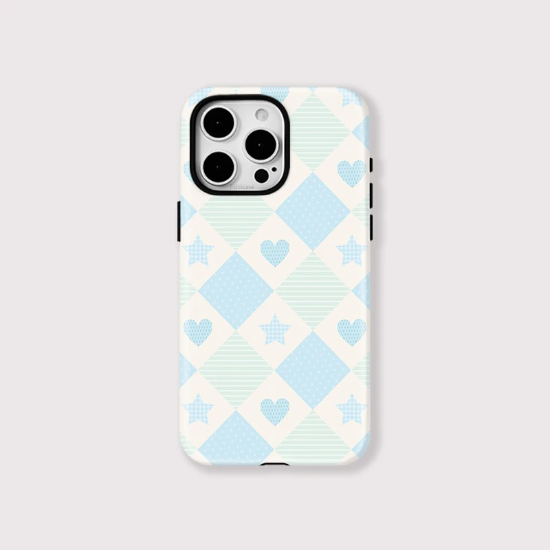 Love Heart Stars Grid Case iPhone 16 - View 1