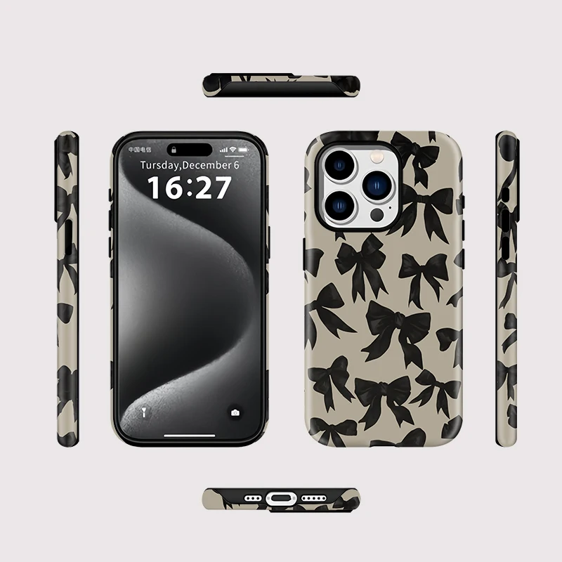 Fashion Bow Knot Double-layer PC Case iPhone 15 Pro Max - View 2