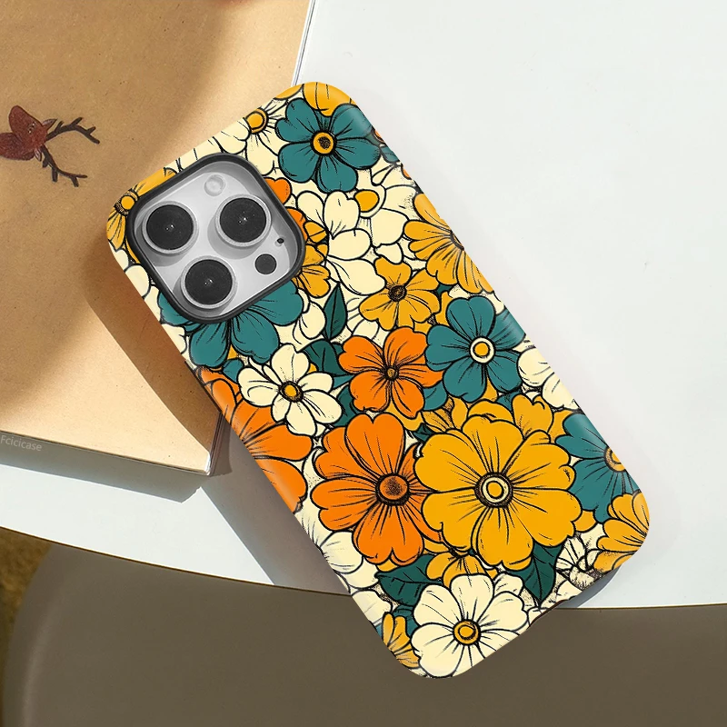 Magnetic Flower Shockproof Double-layer Case - iPhone 15 Pro Max - View 3