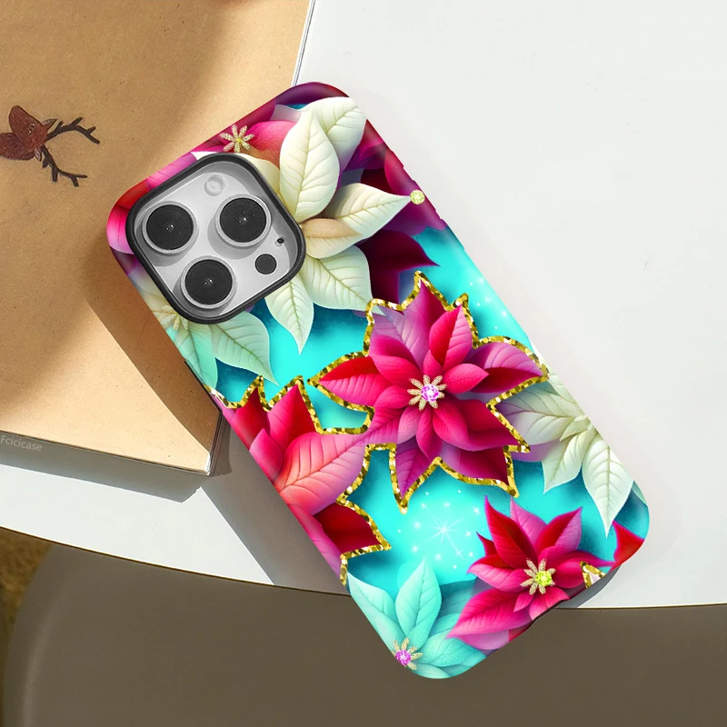 Colorful Flower Pattern MagSafe Case iPhone 15 Pro Max - View 3