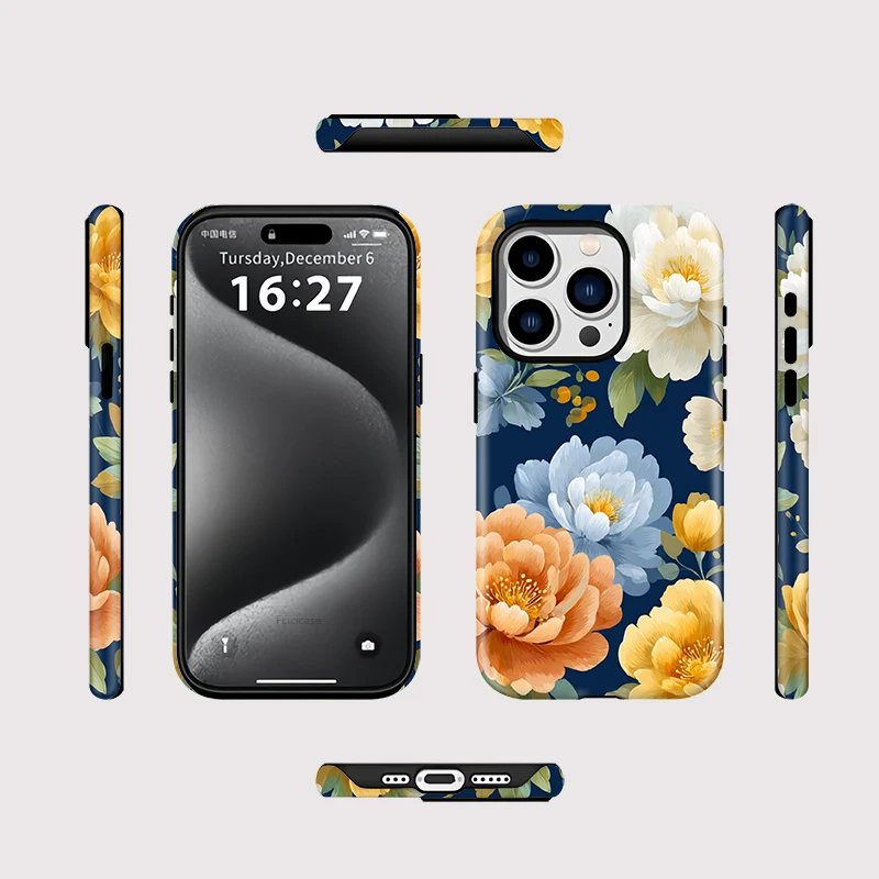 Matte Double-Layer Flower Case iPhone 15 Pro Max - View 2