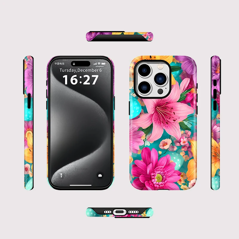 Magnetic Flowers Wireless Case iPhone 15 Pro Max - View 2