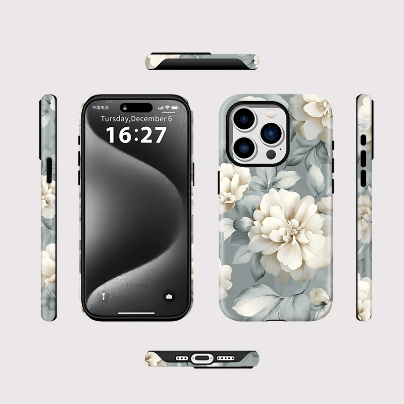 Fashion Flower Matte Magnetic Case iPhone 16 Plus - View 2