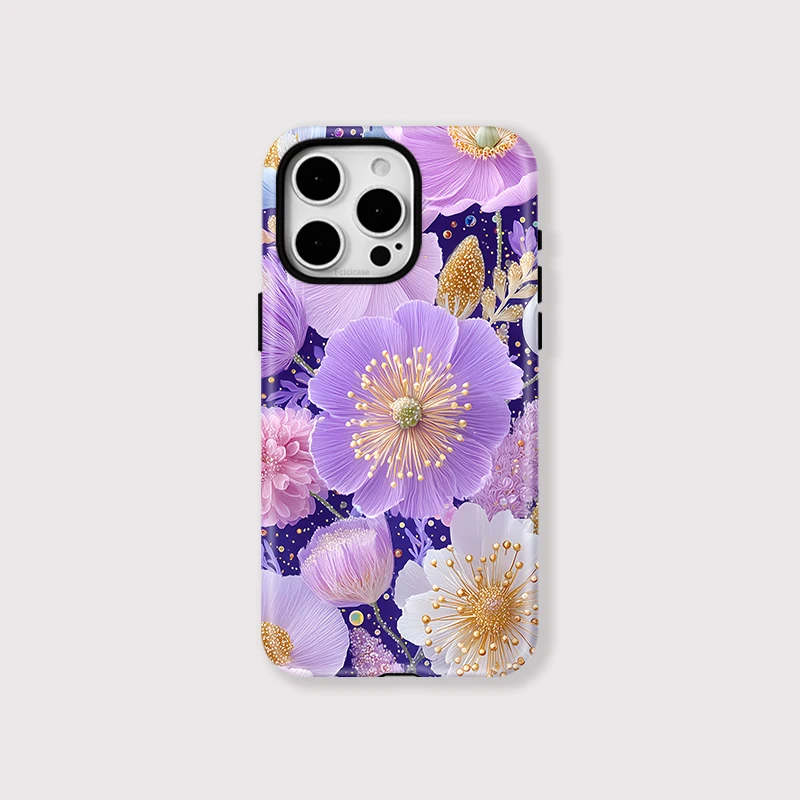 Flower Pattern PC+TPU Case iPhone 16 Plus - View 1