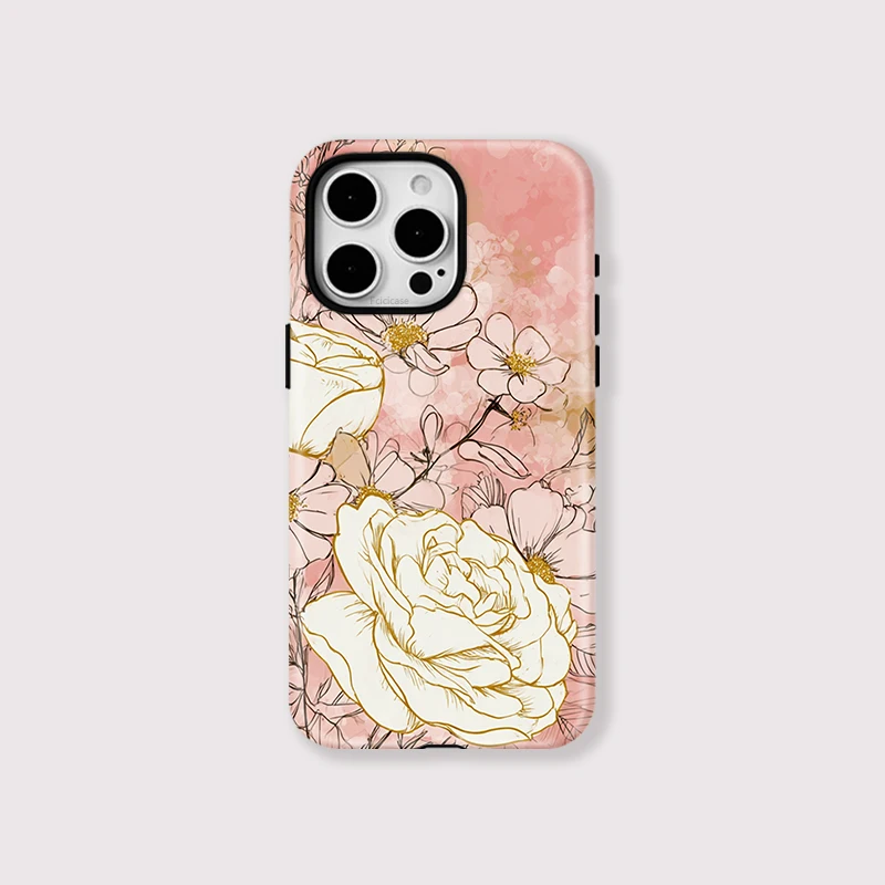 Flower Pattern Shockproof Case iPhone 16 - View 1
