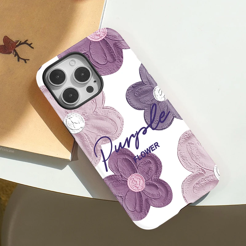 Matte Flower Shockproof Case iPhone 15 Plus - View 3