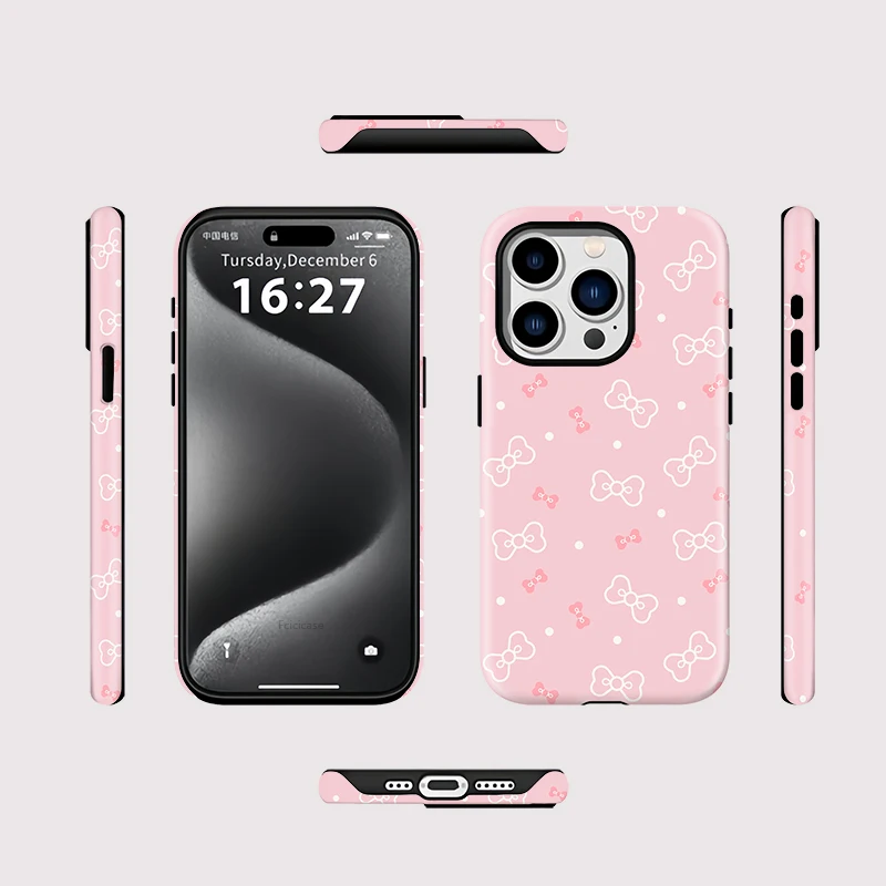 Korean Bowknot Circular Dots MagSafe Case - iPhone 16 Pro - View 2