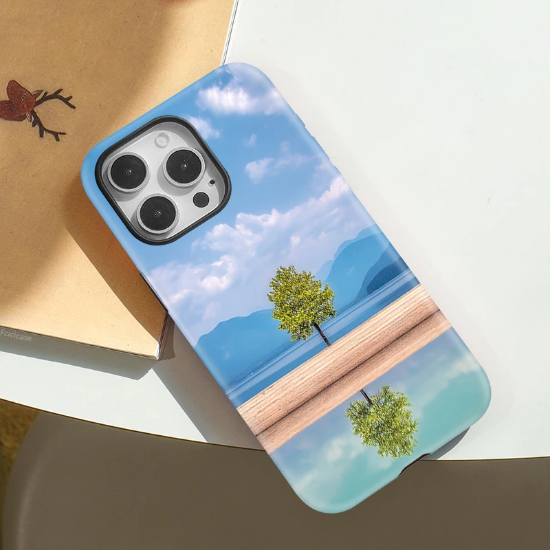 Green Tree Matte Hard Case iPhone 15 Plus - View 3