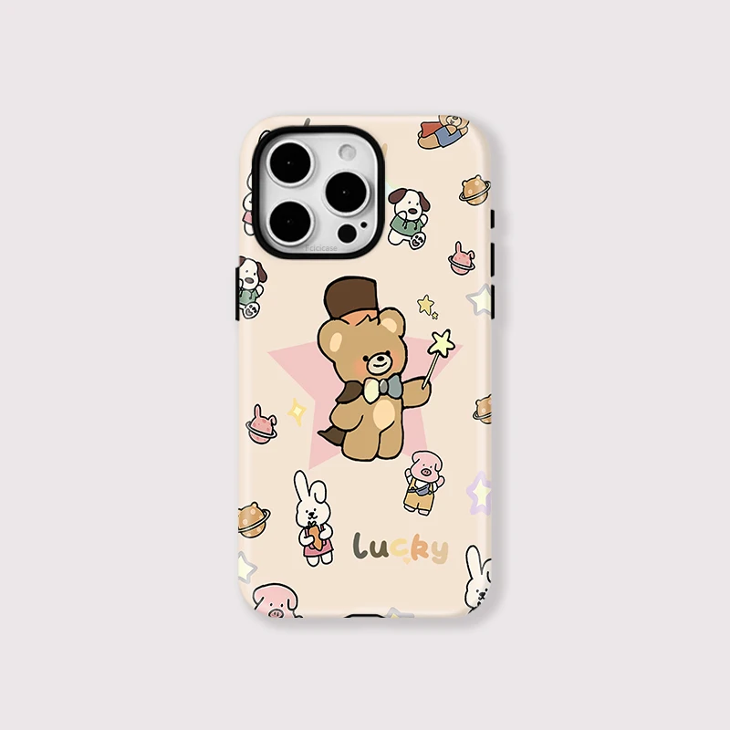 Cartoon Bear Flower Wireless Case iPhone 16 Pro Max - View 1
