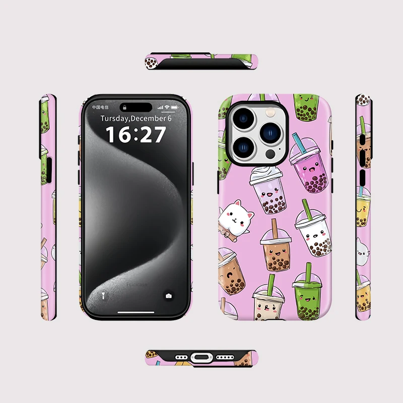 Cat Milk Tea Acrylic Case iPhone 16 - View 2