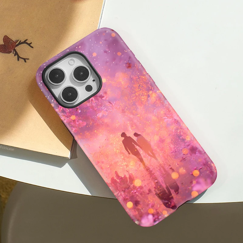 Romantic Couple Silicone Case iPhone 16 Pro Max - View 3