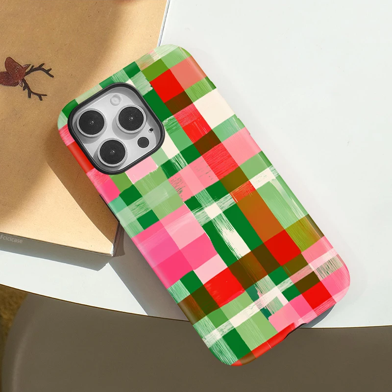 Colorful Grid Double-Layer Magnetic Case iPhone 16 Pro Max - View 3