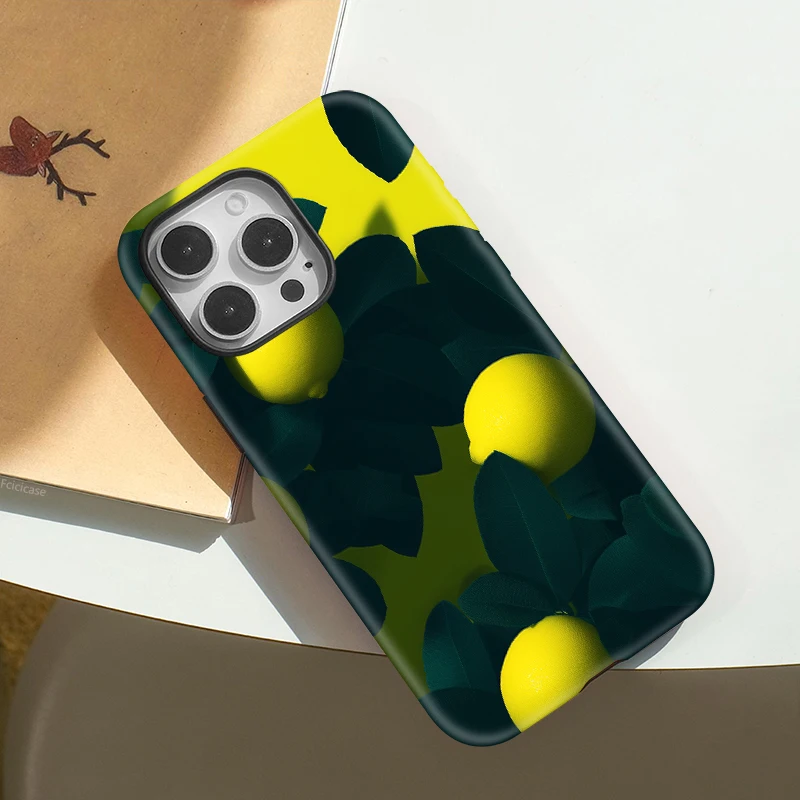 Lemon Pattern Shockproof Case iPhone 16 Pro Max - View 3