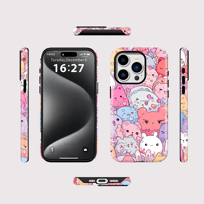 MagSafe Cartoon Animals Case iPhone 16 Pro - Back View