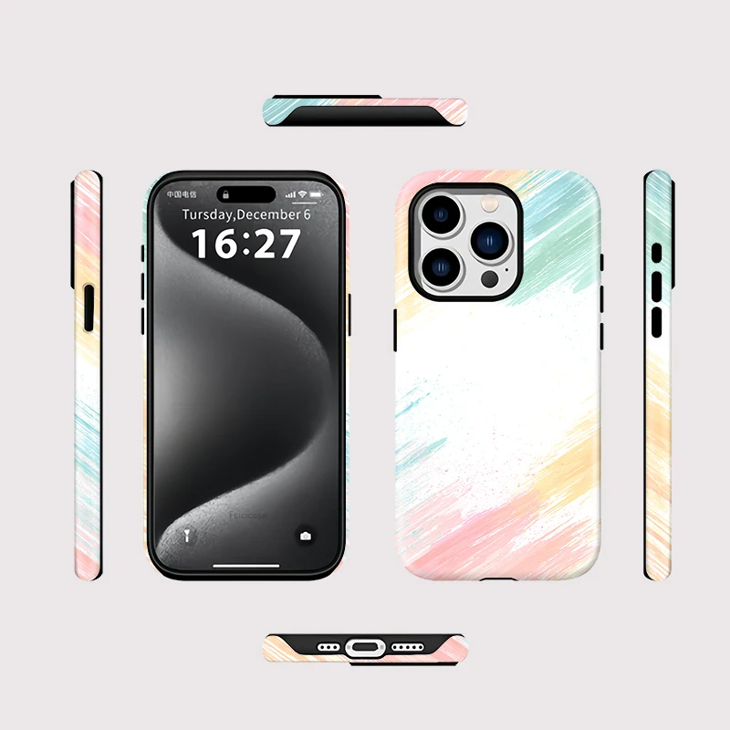 Colorful Painting 2-in-1 Shockproof Case iPhone 15 Pro Max - View 2
