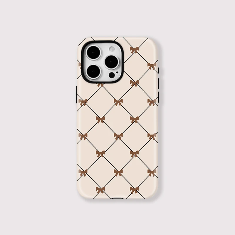 Grid Bow Knot Silicone Case iPhone 16 - View 1
