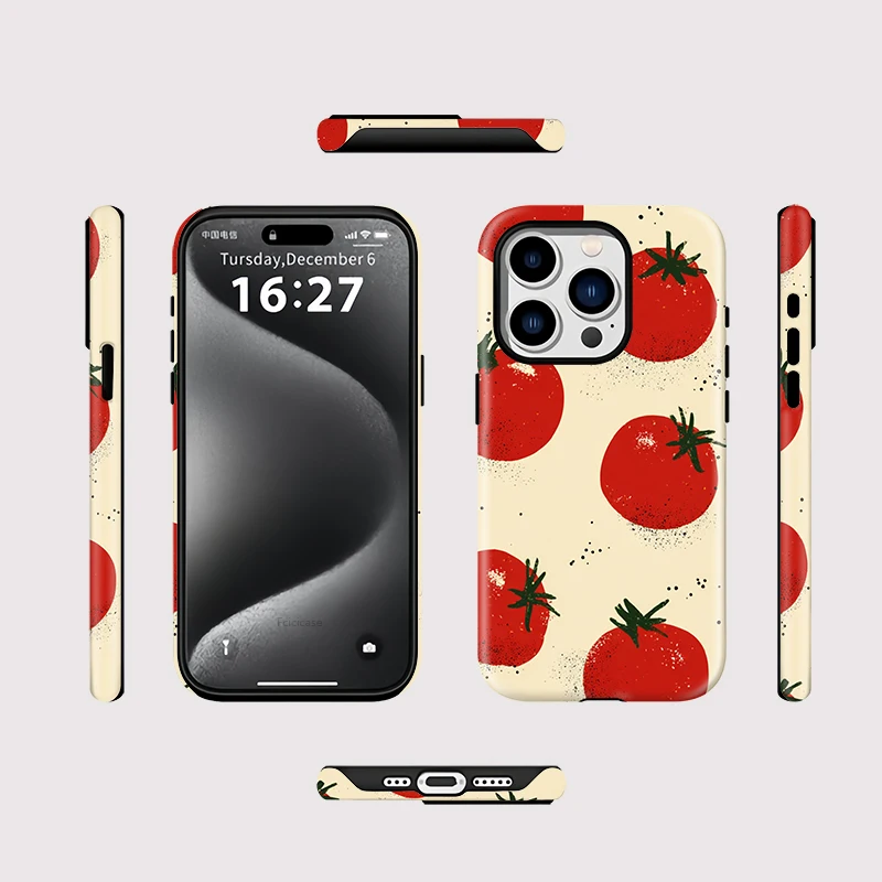 Luxury Silicone Tomato Print Case iPhone 15 Plus - View 2