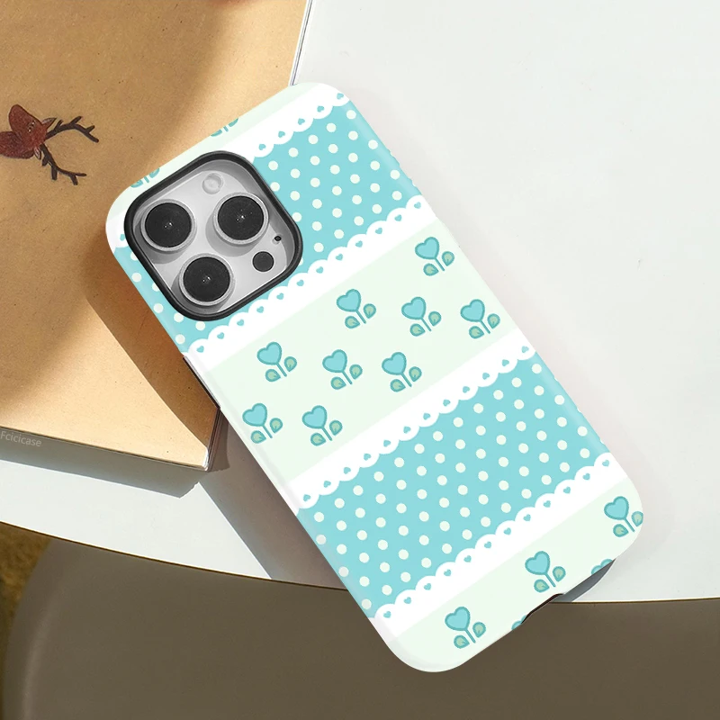Flower Circular Dots Shockproof Case iPhone 16 Plus - View 3