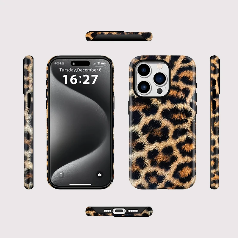 Silicone Leopard Shockproof Case iPhone 15 Pro Max - View 2