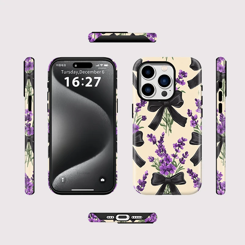Matte Bow Knot Flower Magnetic Case iPhone 15 Pro Max - View 2
