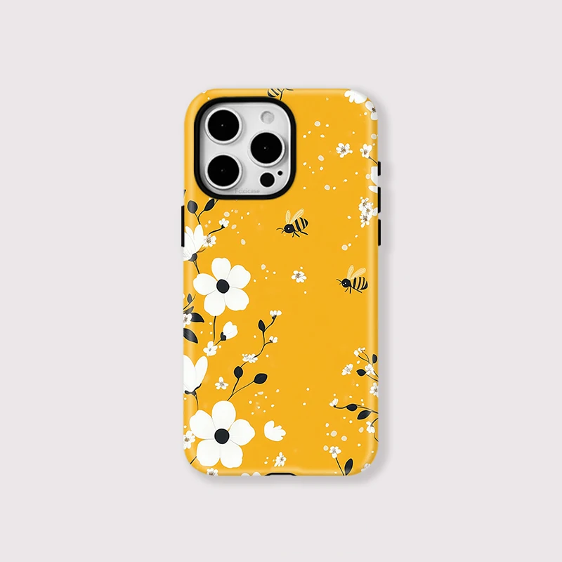 Cute Bee Flower Acrylic Case iPhone 16 Pro - View 1