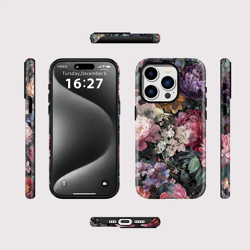 MagSafe Armor Vintage Flower Case iPhone 15 Pro Max - View 2