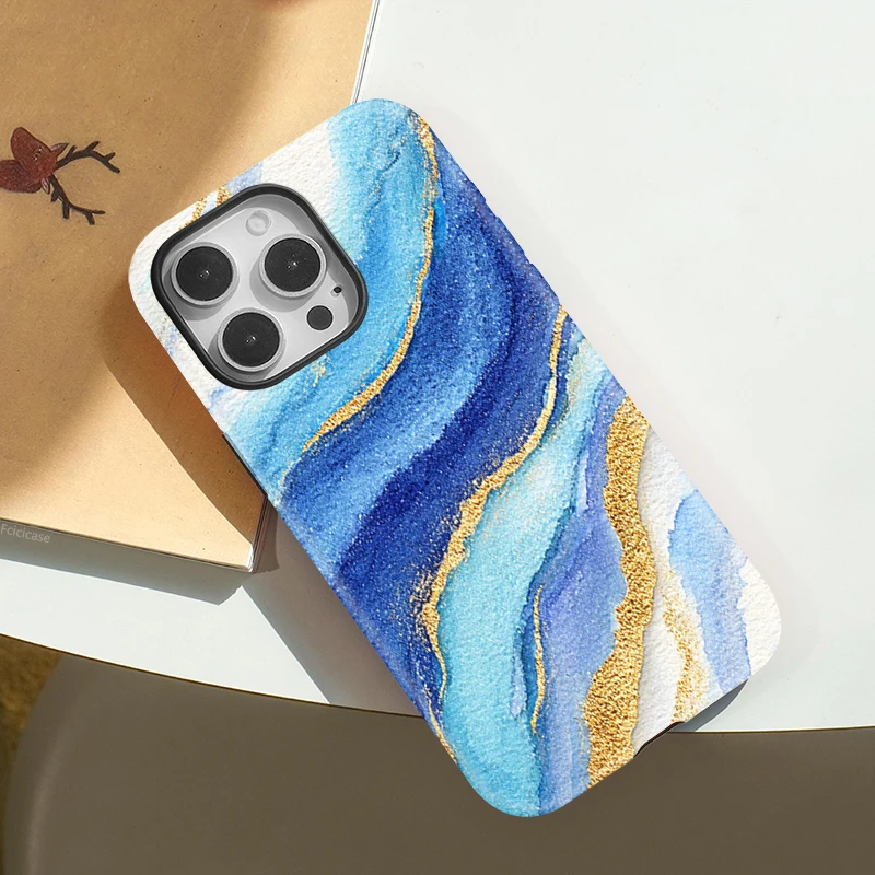Marble Pattern Magnetic Case iPhone 16 - View 3