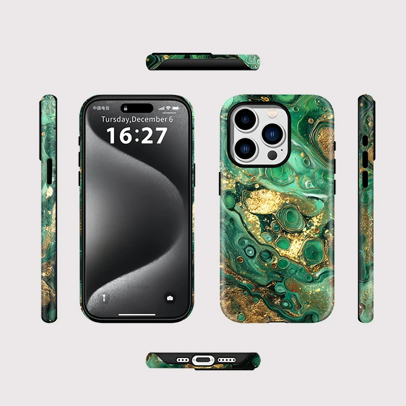 Marble Pattern Shockproof Case iPhone 15 Pro Max - View 2