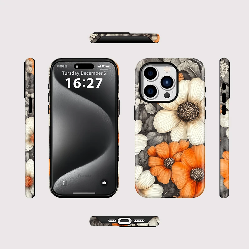Vintage Flower 2-in-1 Case iPhone 15 - View 2