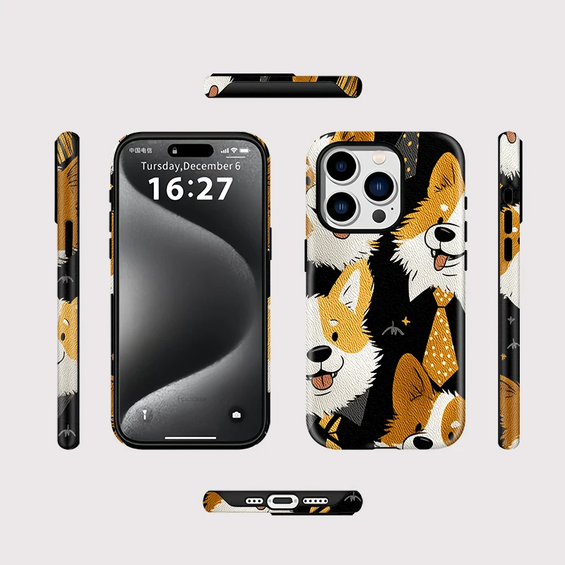 Cartoon Dogs Acrylic Case iPhone 15 Pro Max - View 2