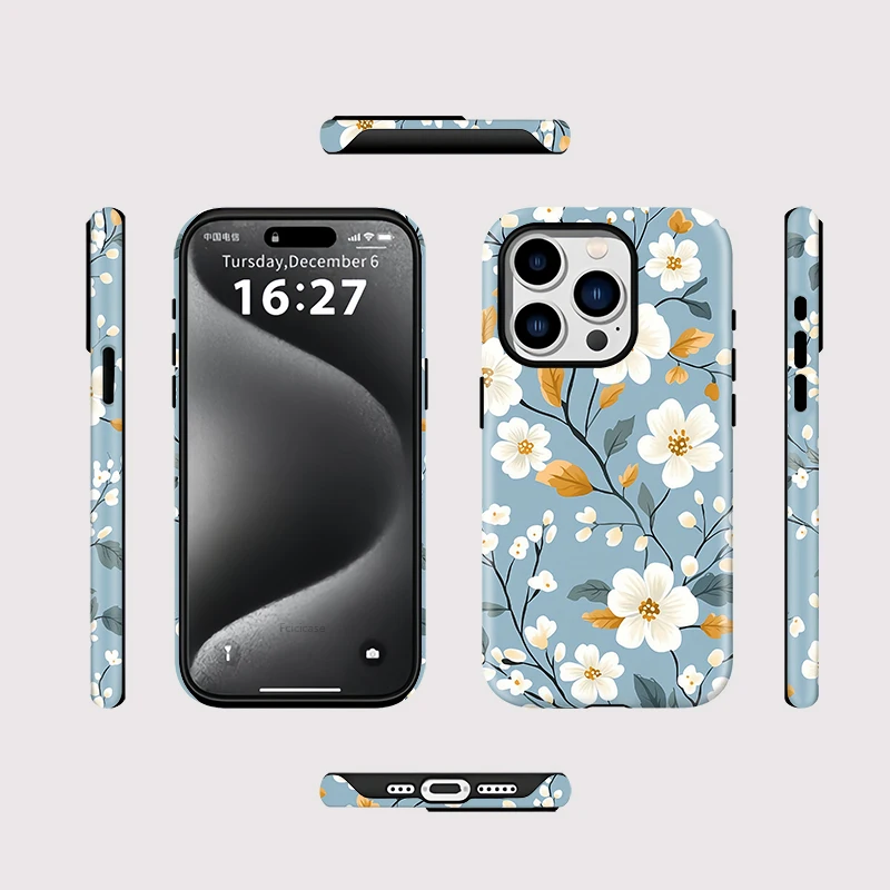 Magnetic Leaves Anti-Slip Matte Case for iPhone 16 Pro - View 2