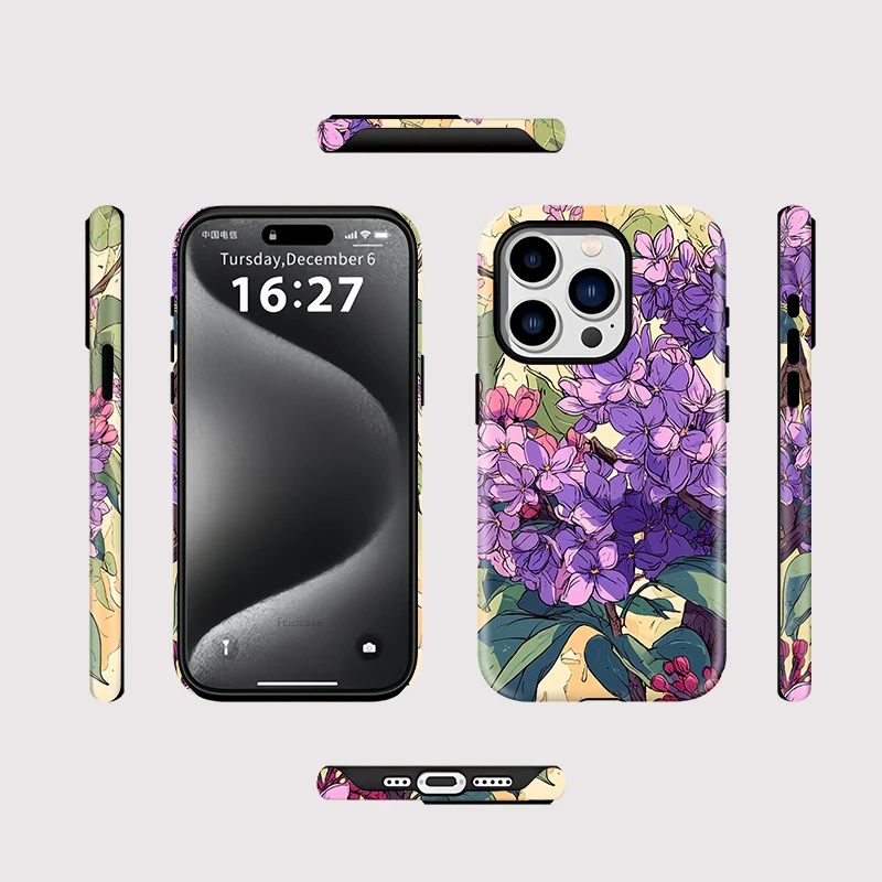 Flower Floral MagSafe Shockproof Case iPhone 15 Plus - View 2