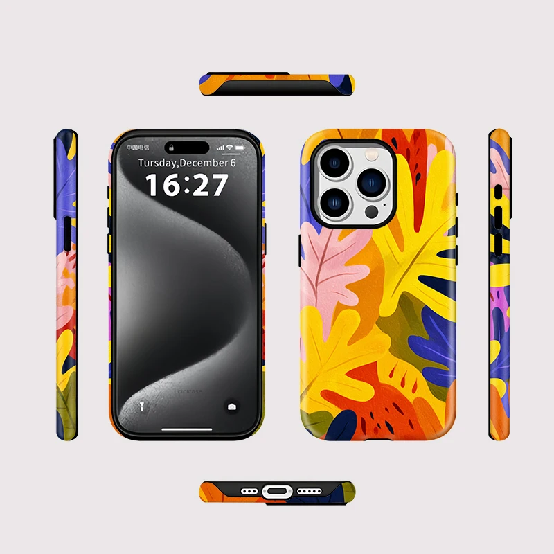 Colorful Leaves Case iPhone 16 Pro - View 3
