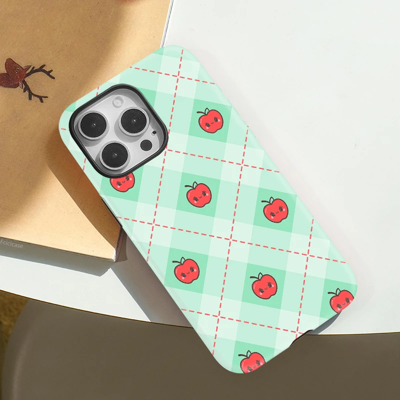2-in-1 Magnetic Apples Grid Pattern Case iPhone 16 Pro Max - View 3