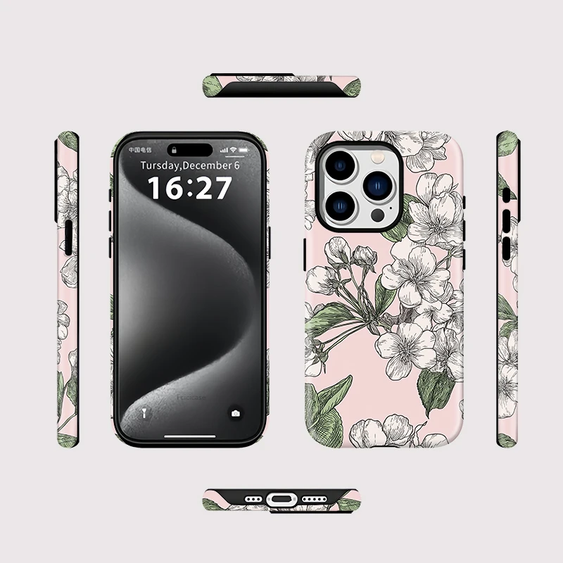 Soft Silicone Flower Magnetic Case iPhone 16 Plus - View 2