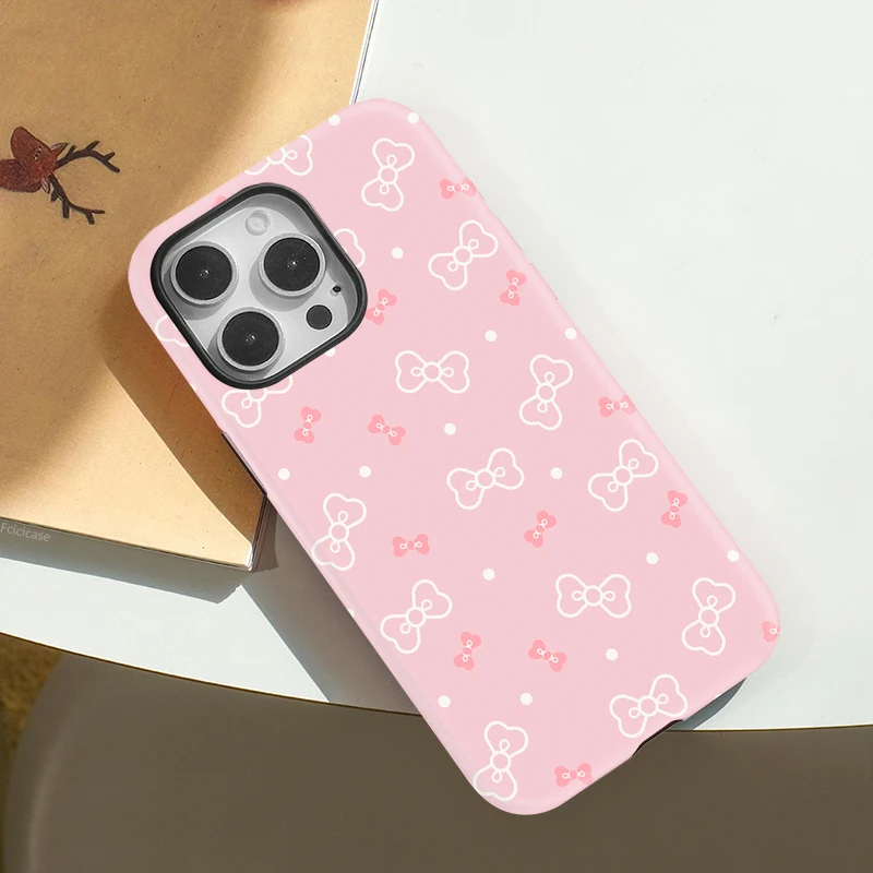 Korean Bowknot Circular Dots MagSafe Case - iPhone 16 Pro - View 3