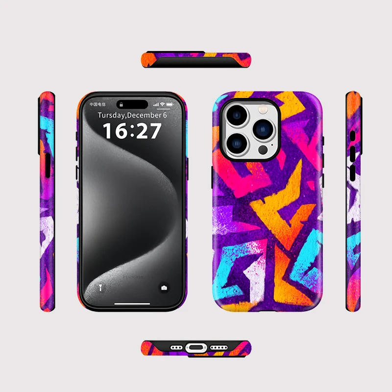 Colorful Art Painting Matte Case iPhone 16 - View 2