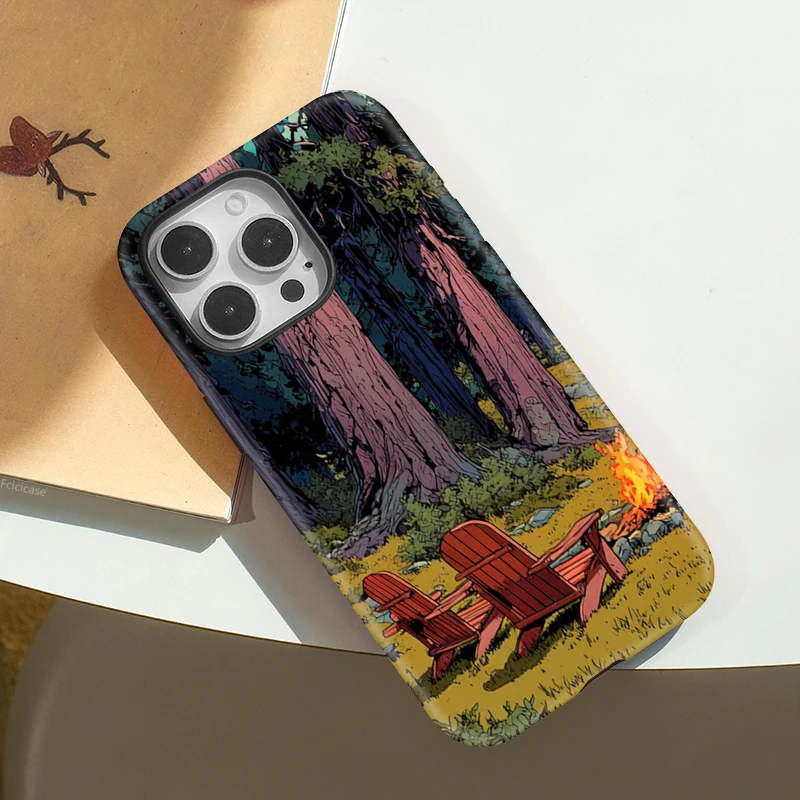 Forest Pattern Wireless Acrylic Case iPhone 15 Pro Max - View 3