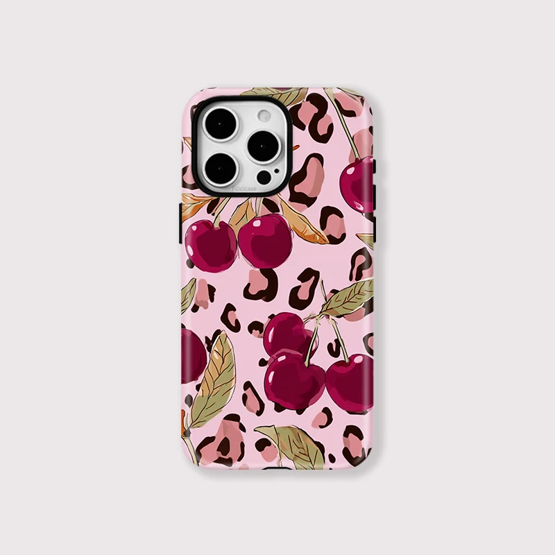 Cherry Leopard Matte Case iPhone 16 Pro - View 1