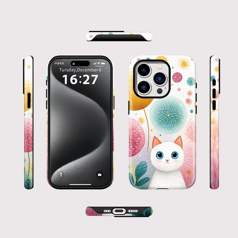Leopard Flower Magnetic Wireless Case for iPhone 15 Pro - View 2