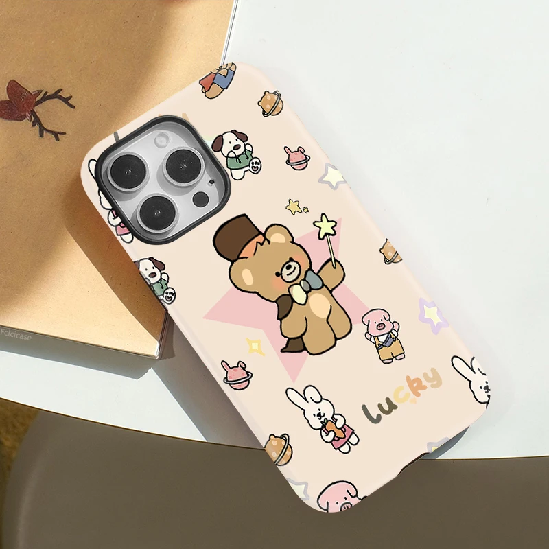 Cartoon Bear Flower Wireless Case iPhone 16 Pro Max - View 3