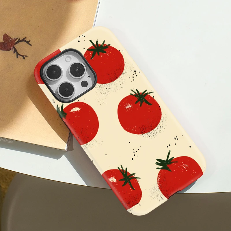 Luxury Silicone Tomato Print Case iPhone 15 Plus - View 3
